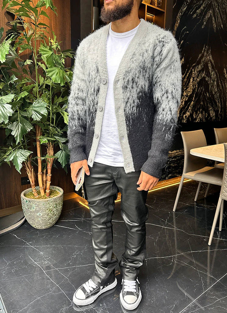Mohair Gradient Cardigan - Black - Image 13