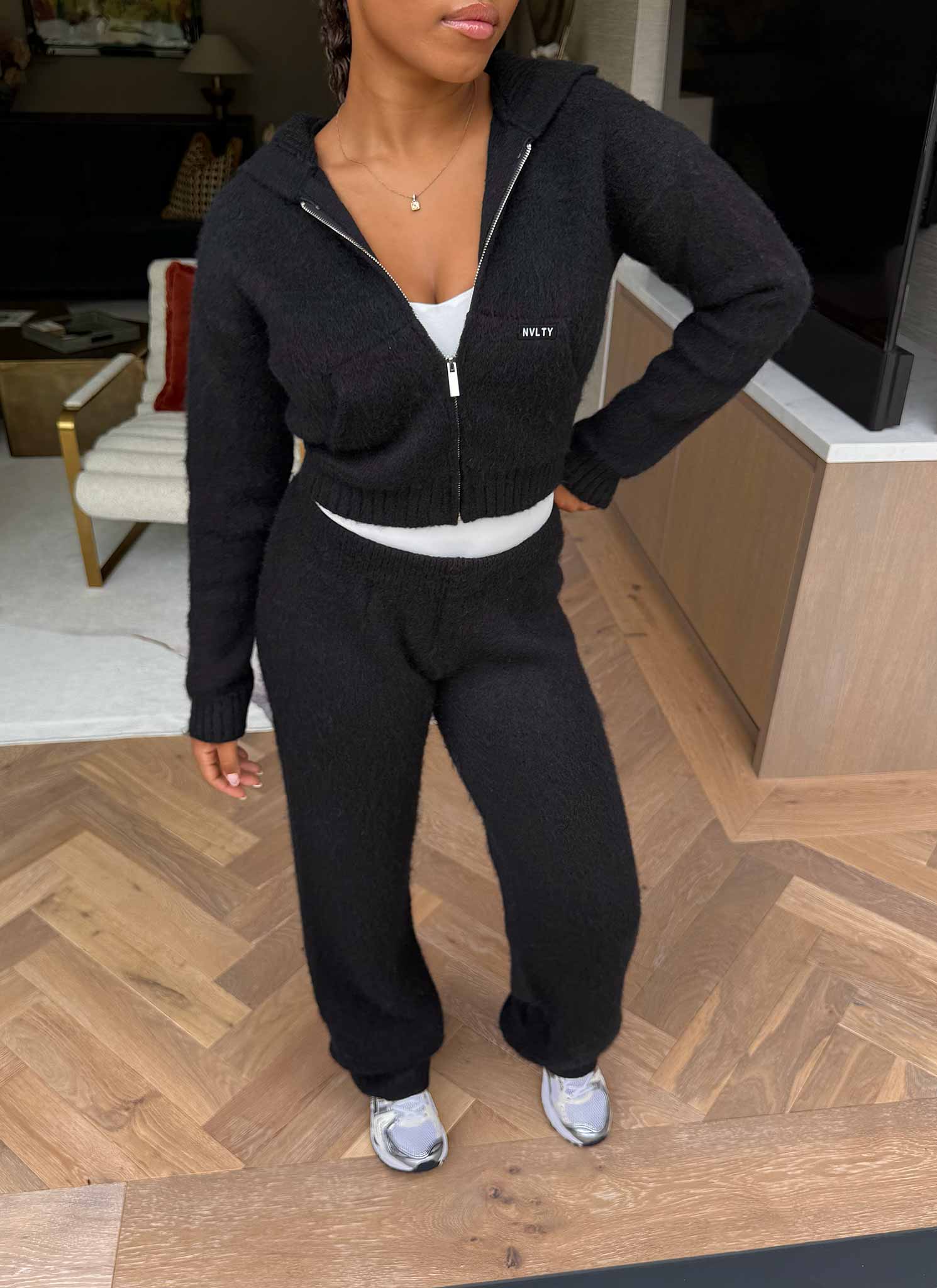 Mohair Joggers - Black - Image 4