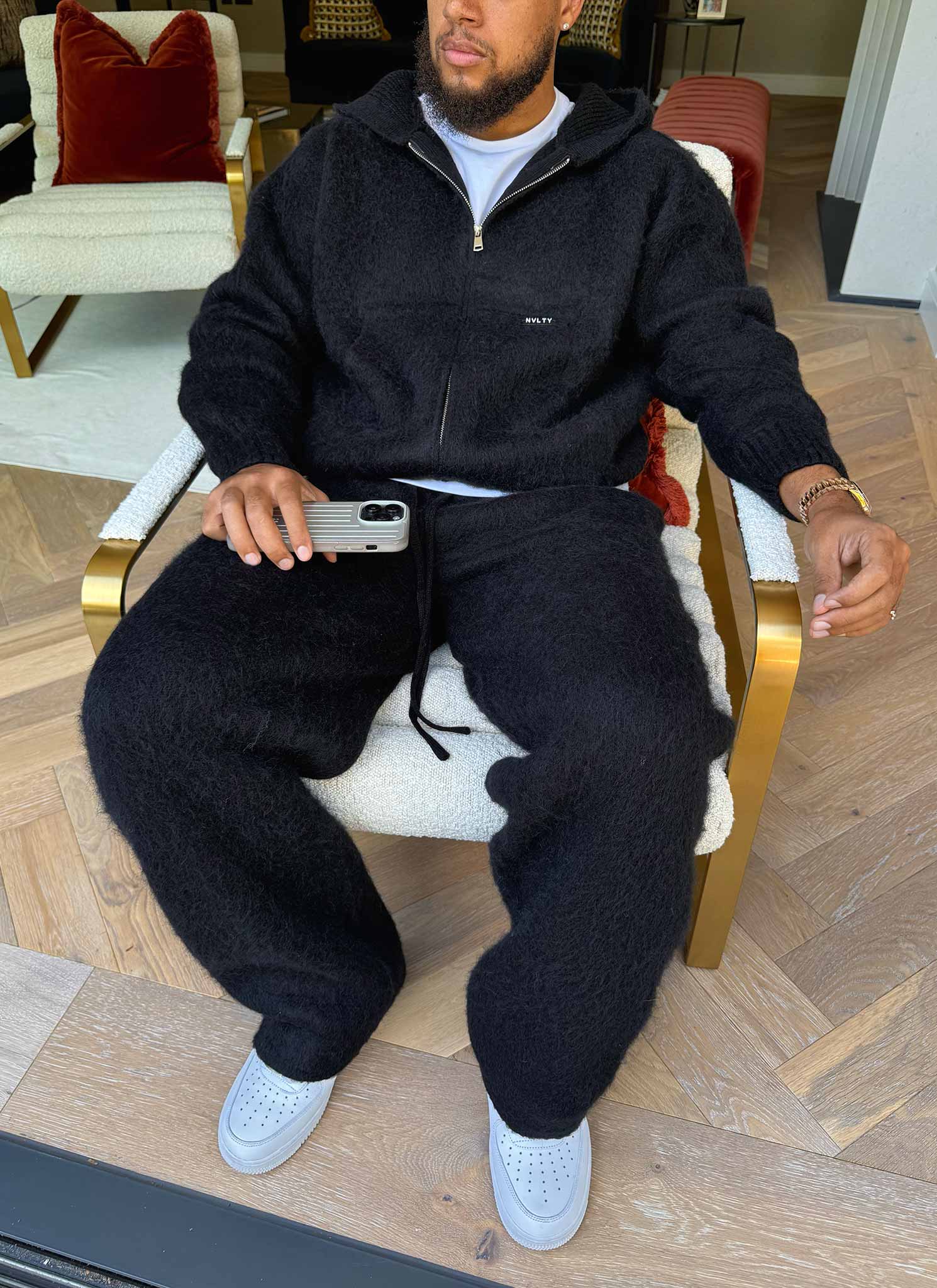 Mohair Joggers - Black - Image 3