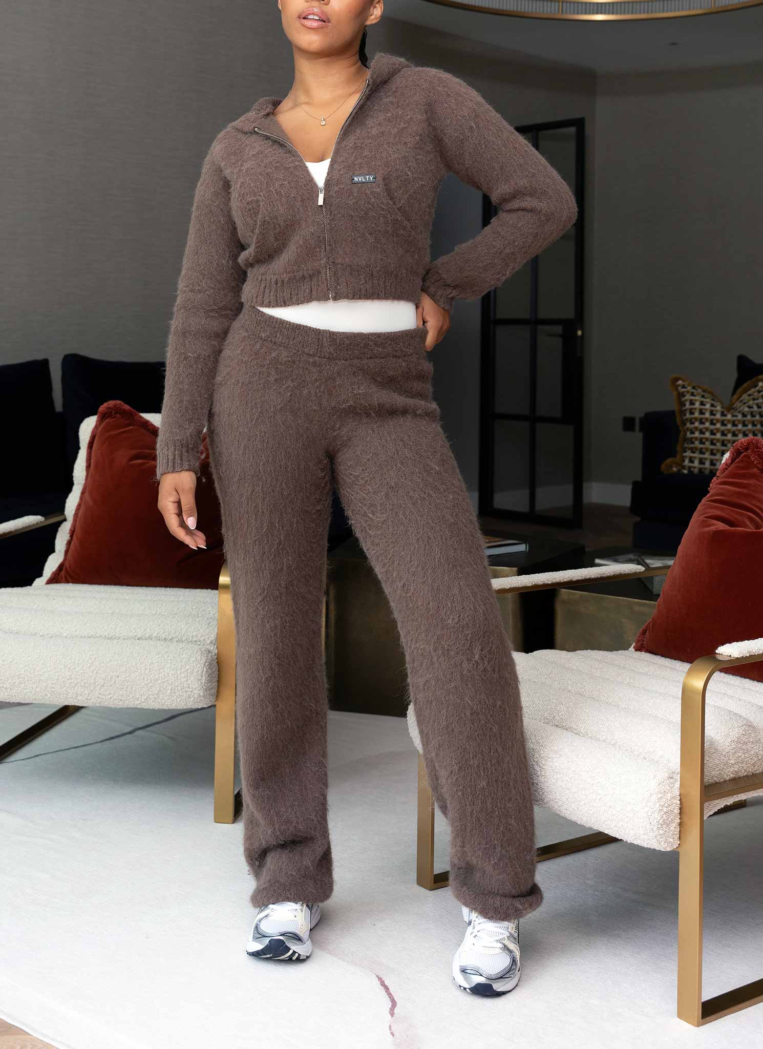 Mohair Joggers - Brown - Image 5