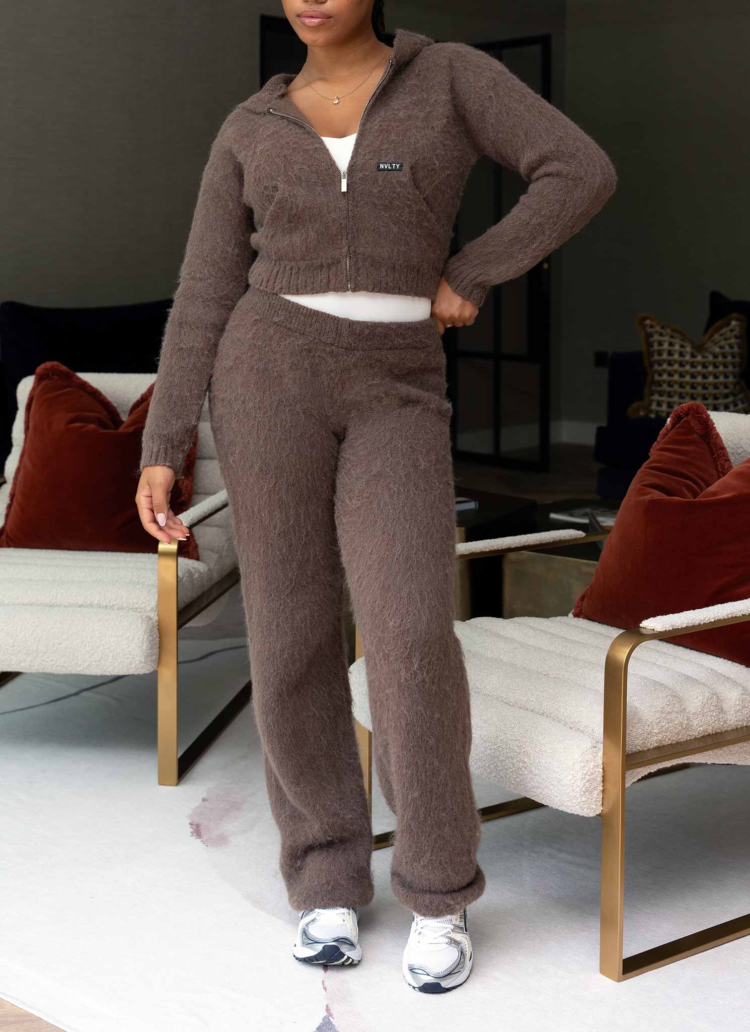 Mohair Joggers - Brown - Image 8