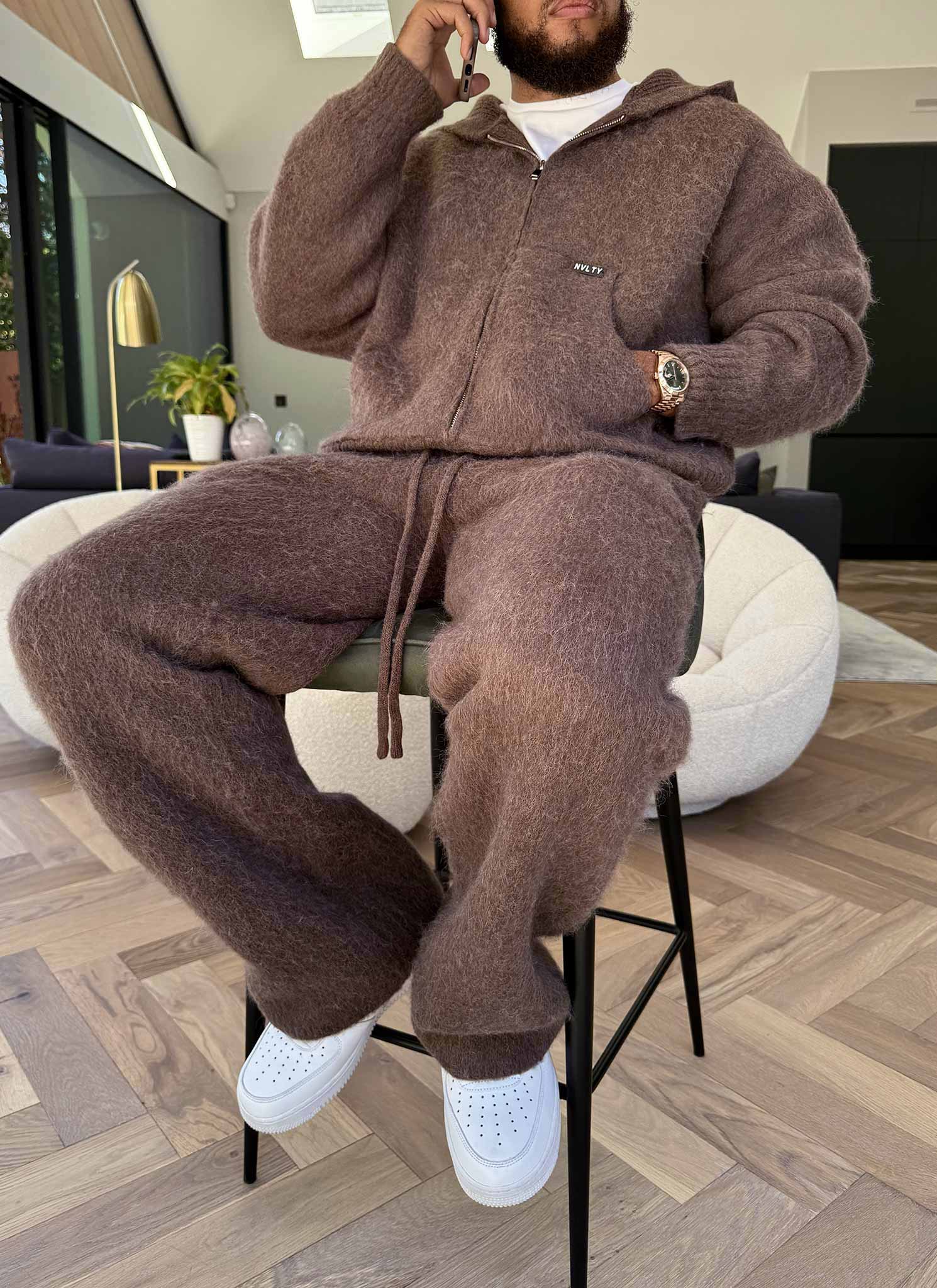 Mohair Joggers - Brown - Image 3