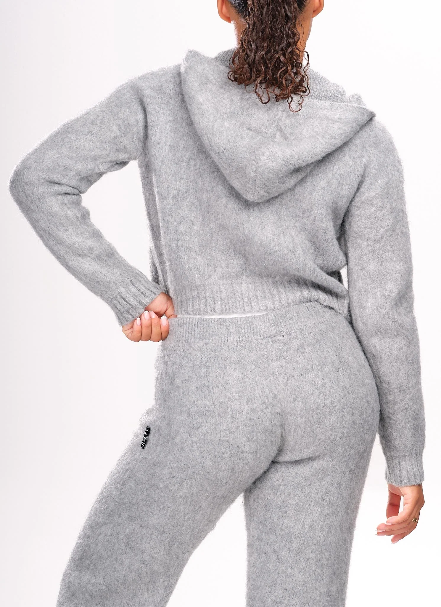 Mohair Zip Hoodie - Grey - Image 6