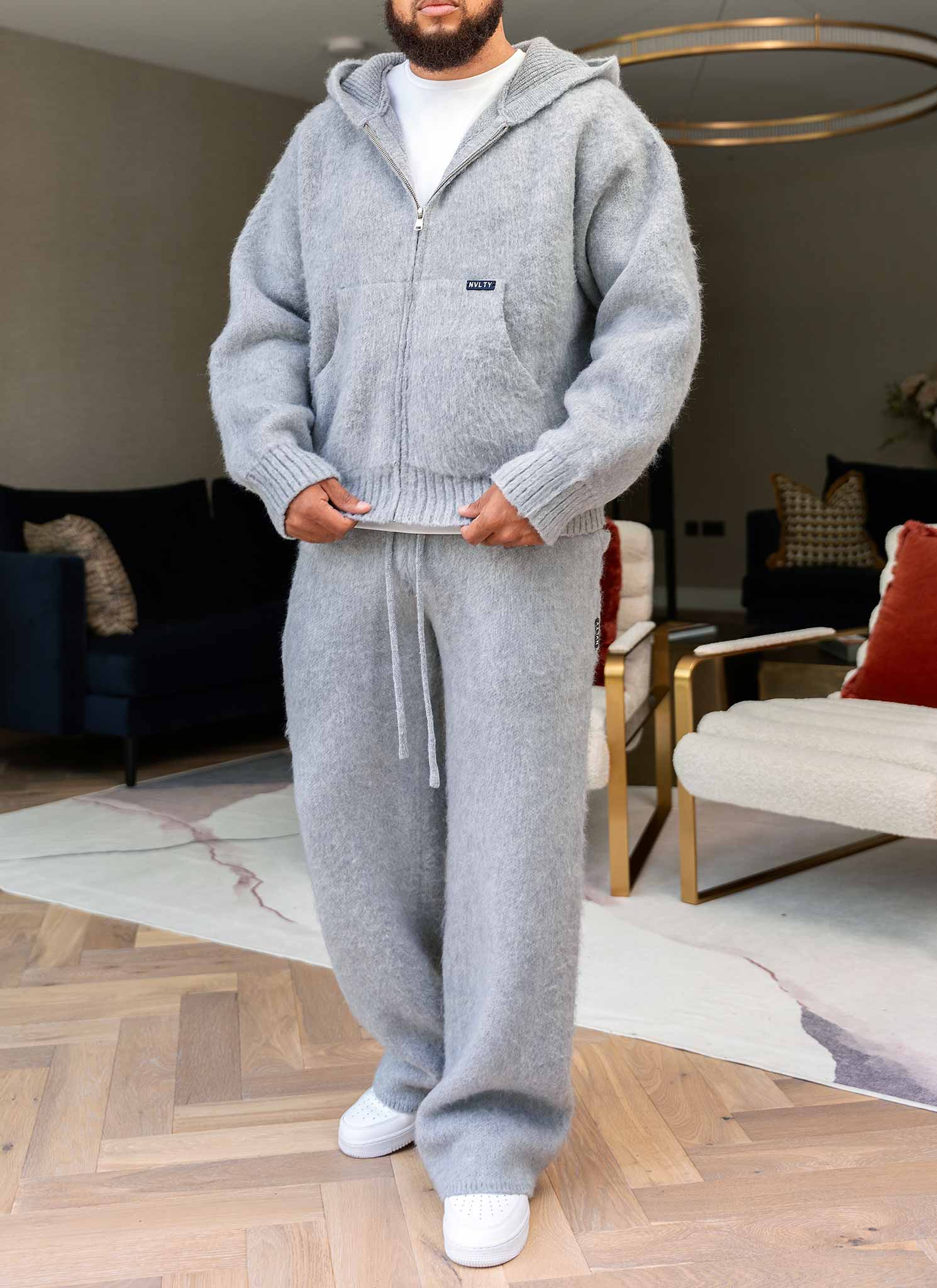 Mohair Zip Hoodie - Grey - Image 6