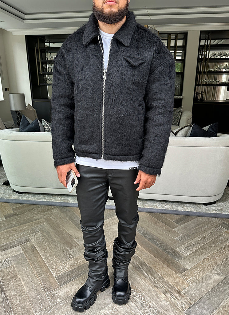 Mohair Zipper Jacket - Black - Image 10