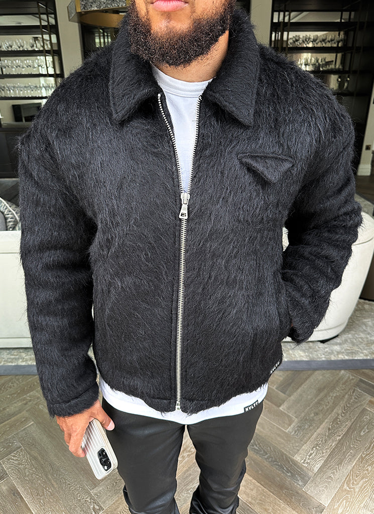 Mohair Zipper Jacket - Black - Image 3