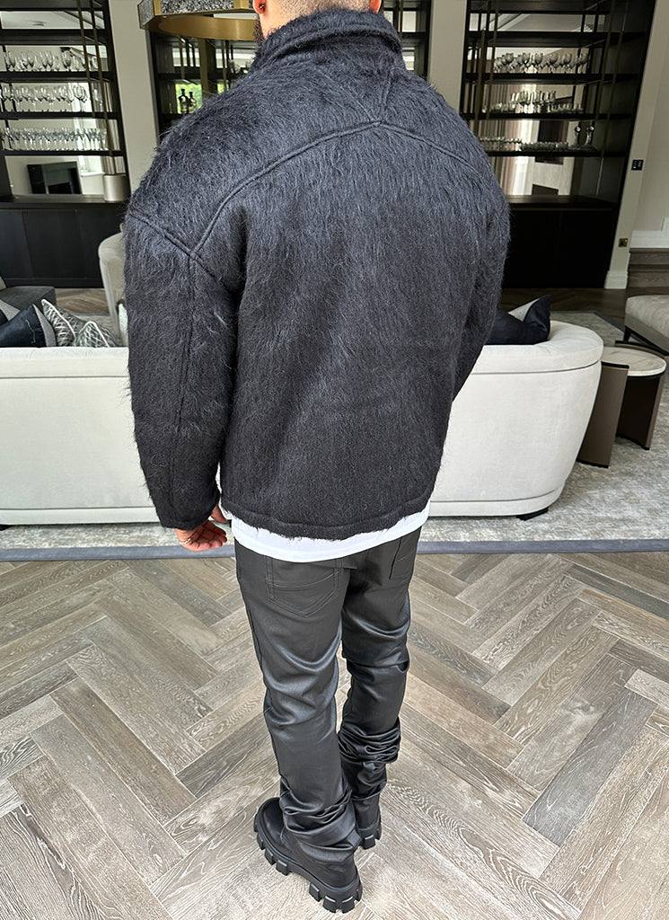Mohair Zipper Jacket - Black - Image 7