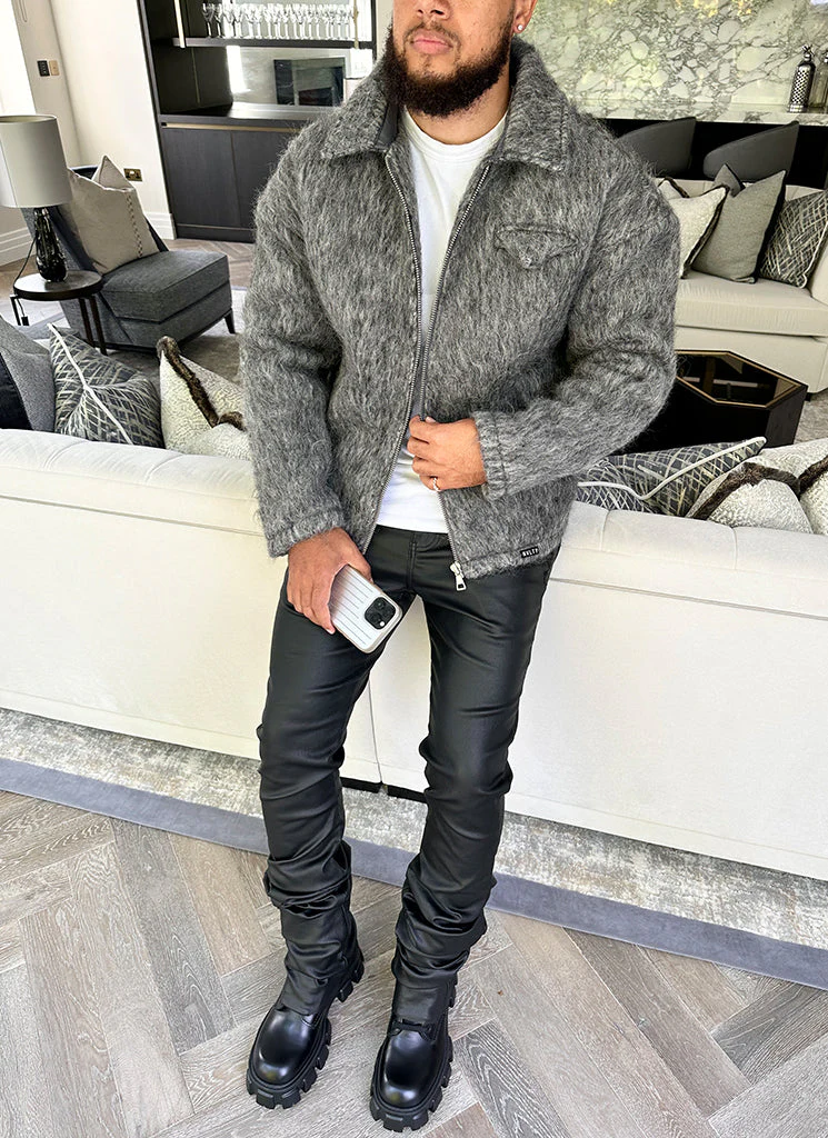 Mohair Zipper Jacket - Grey - Image 10
