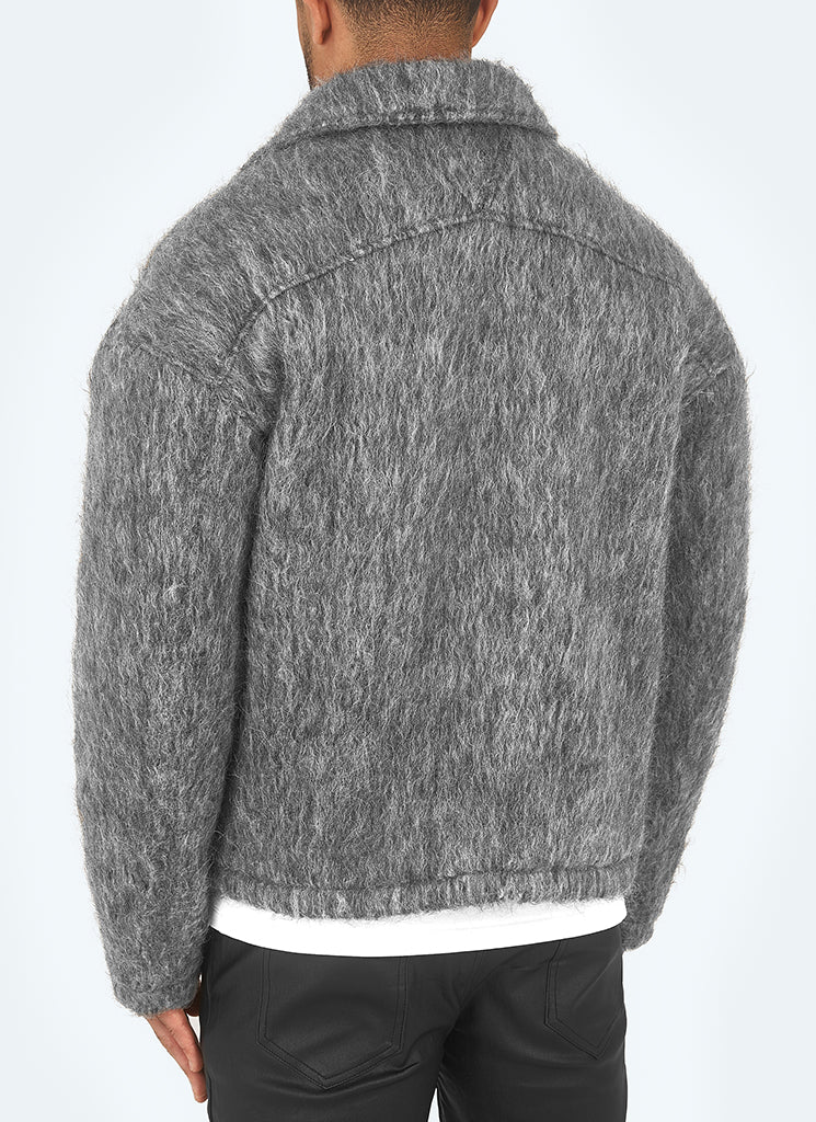 Mohair Zipper Jacket - Grey - Image 4