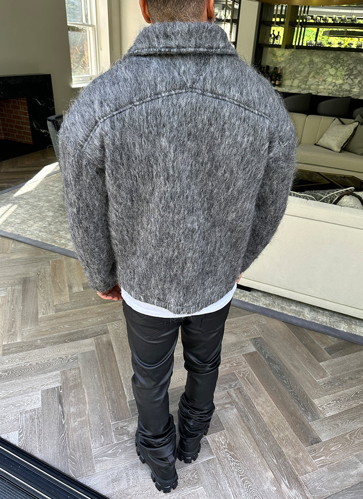 Mohair Zipper Jacket - Grey - Image 7