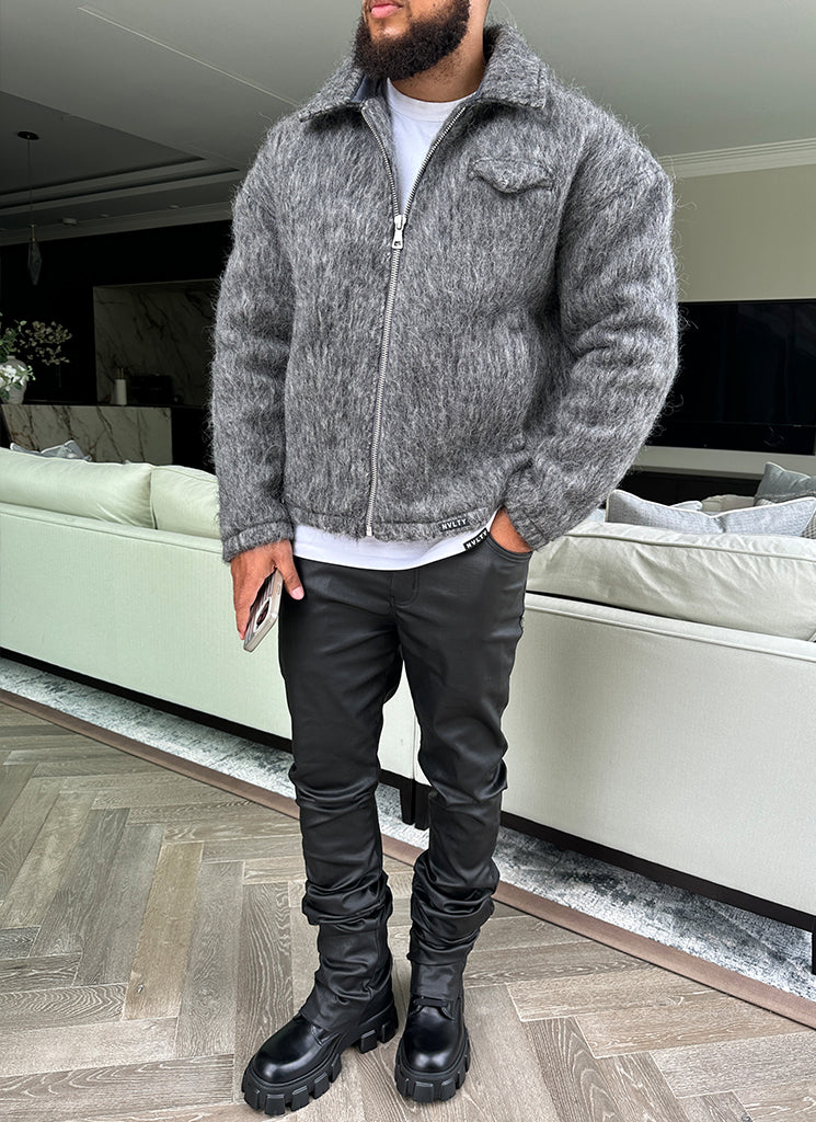 Mohair Zipper Jacket - Grey - Image 9