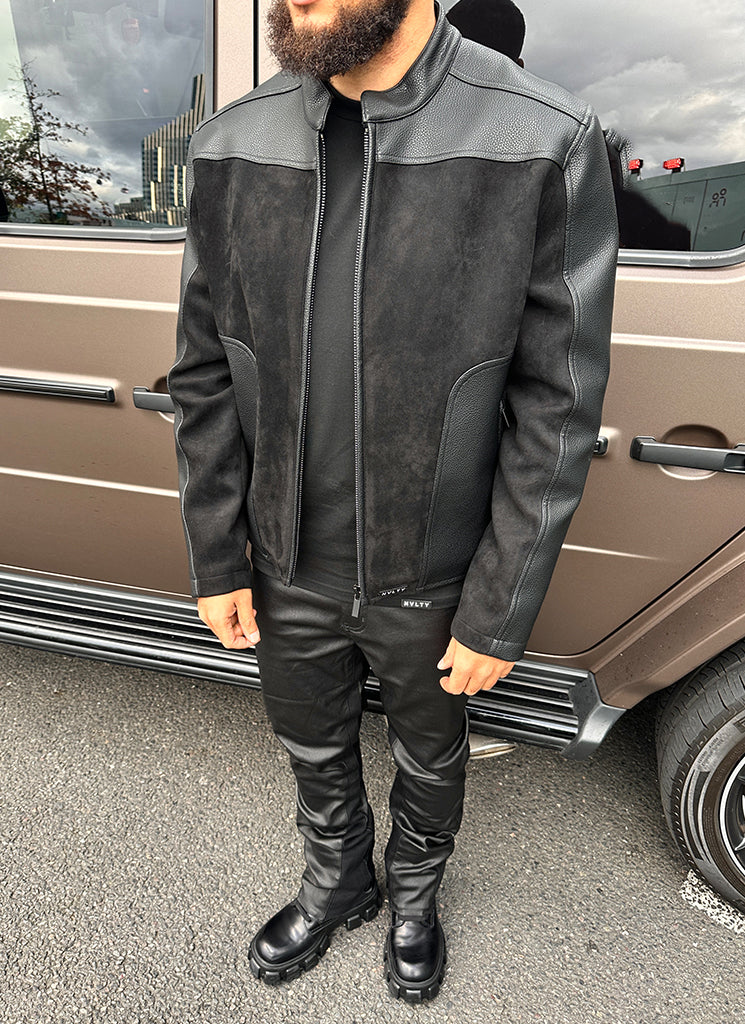 Moto Biker Jacket - Black - Image 10