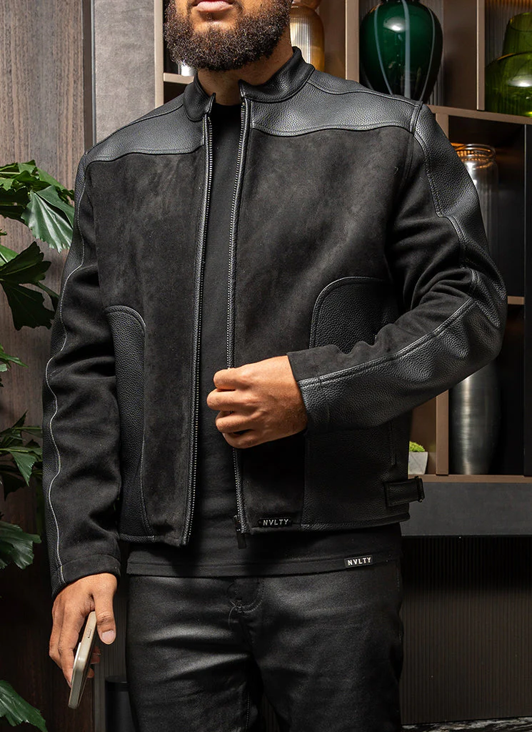 Moto Biker Jacket - Black - Image 12