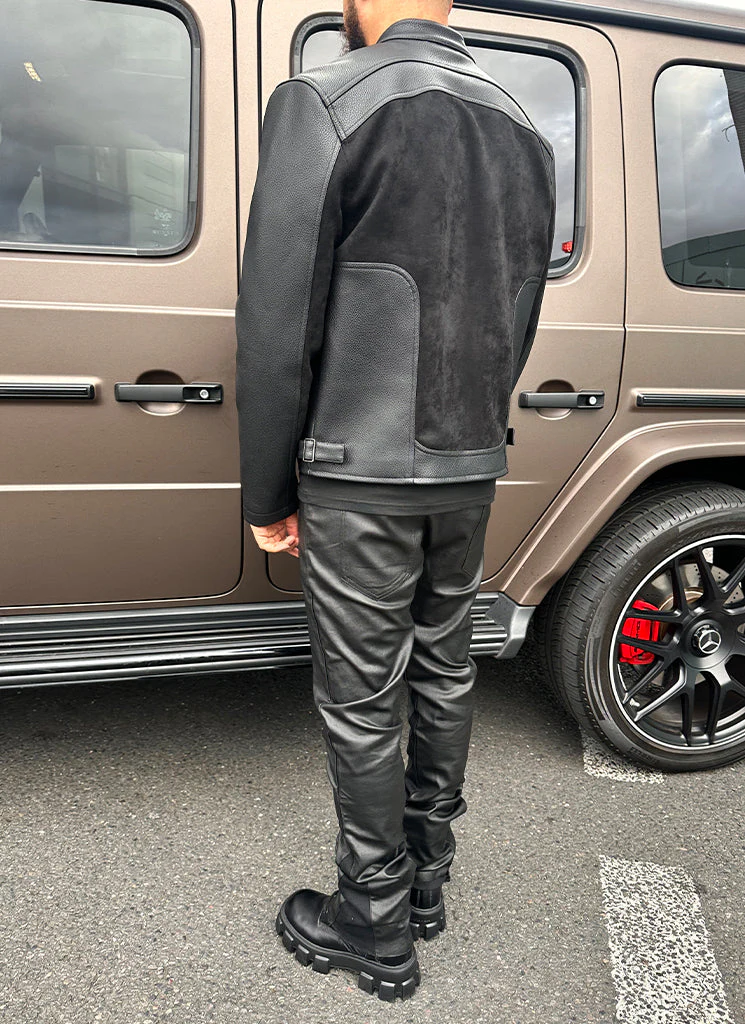 Moto Biker Jacket - Black - Image 19