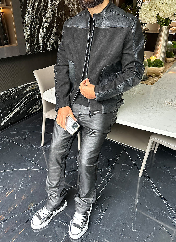 Moto Biker Jacket - Black - Image 23
