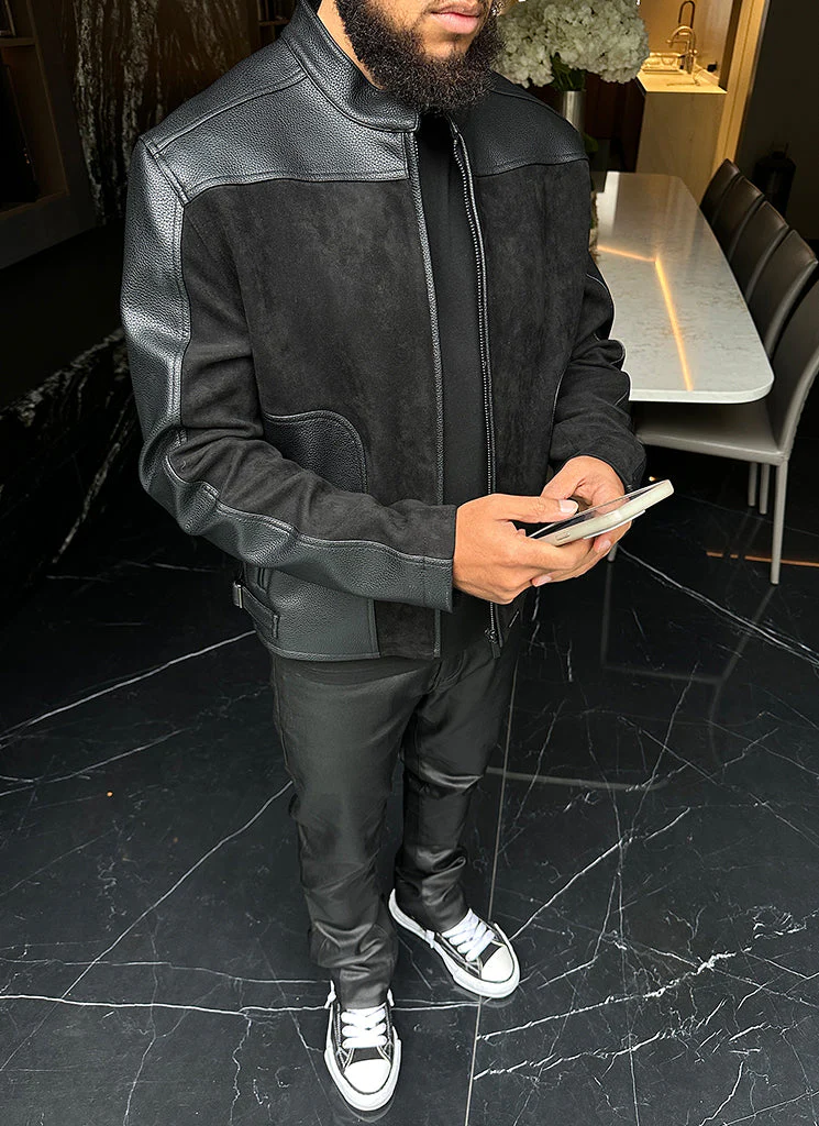 Moto Biker Jacket - Black - Image 27