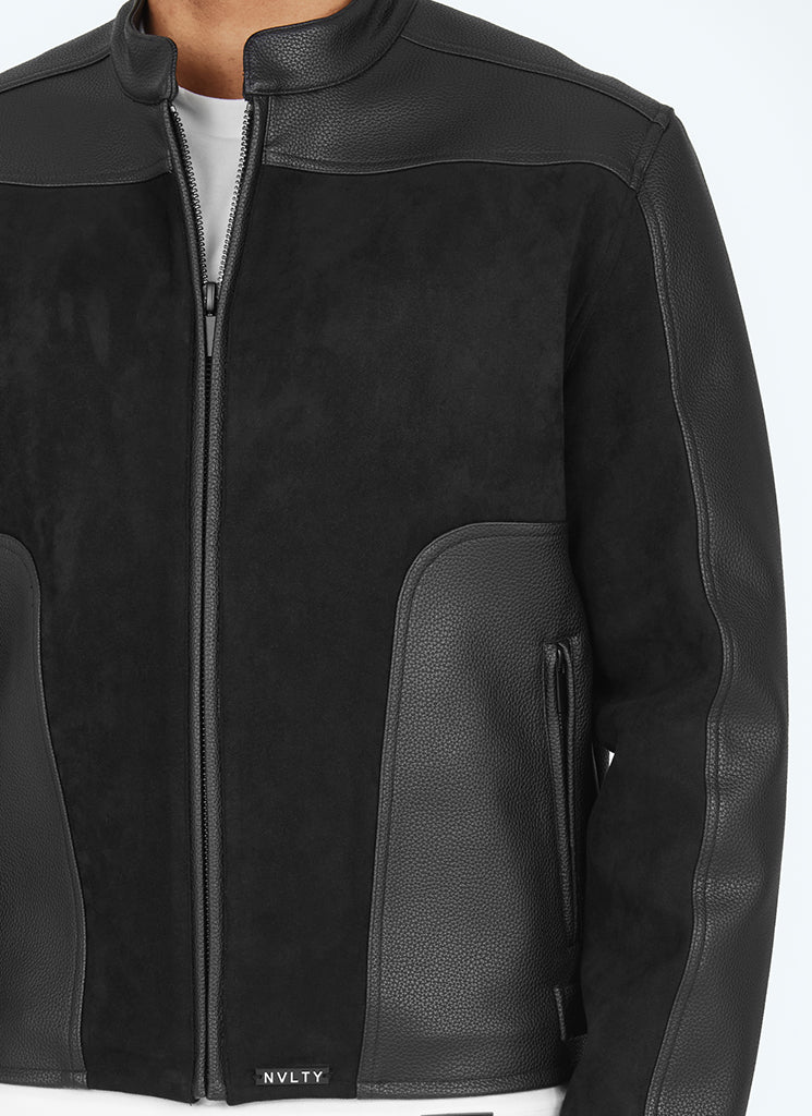 Moto Biker Jacket - Black - Image 4