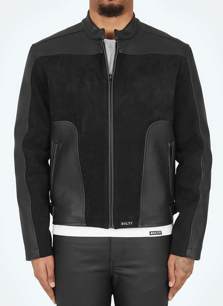 Moto Biker Jacket - Black - Image 9