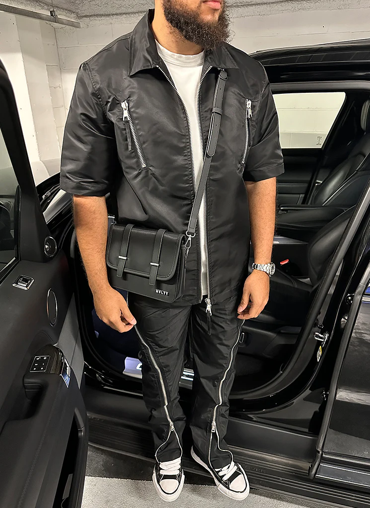 Nylon Zipper Shirt - Black - Image 4