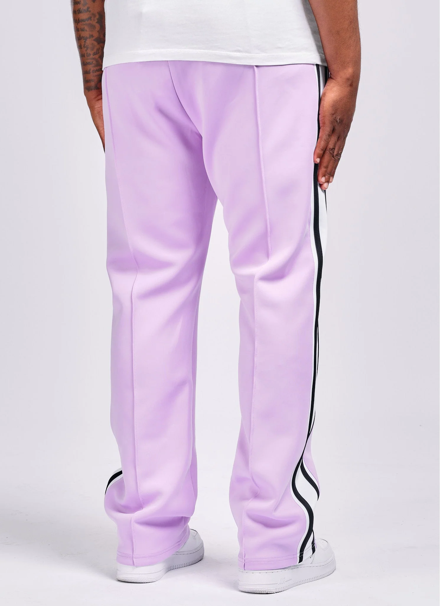 Panelled Luxe Track Pants - Purple - Image 7