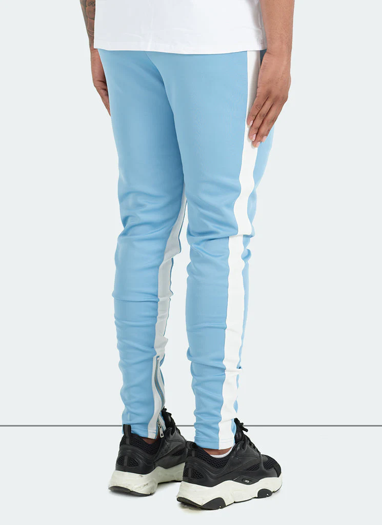 Panelled Track Pants - Baby Blue/White - Image 4
