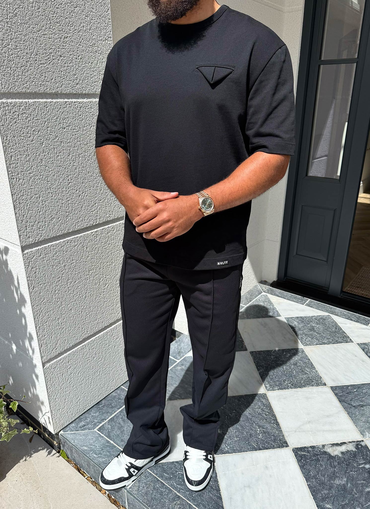 Pocket Square T-Shirt - Black - Image 3