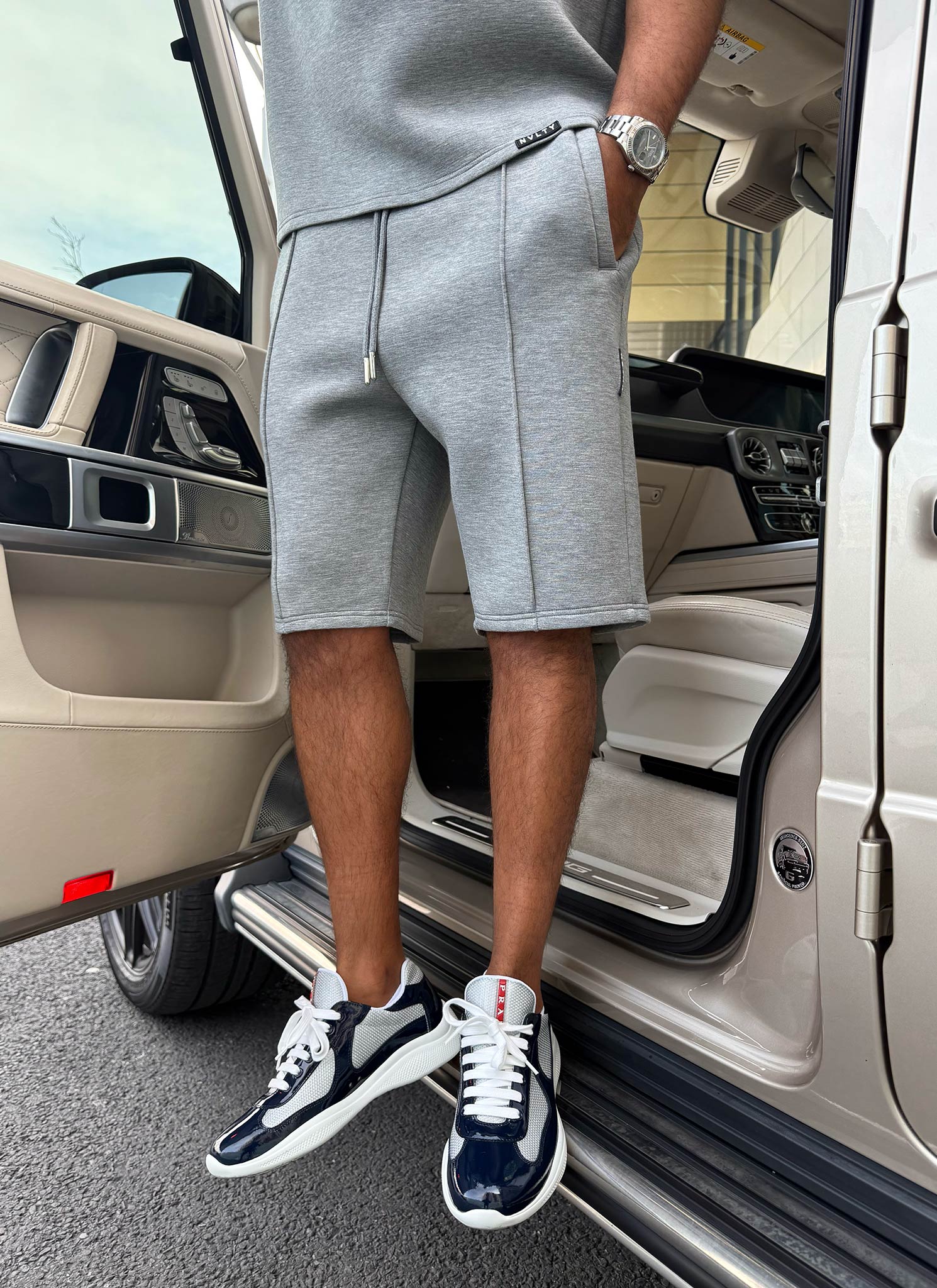 Scuba Structured Shorts - Grey - Image 3