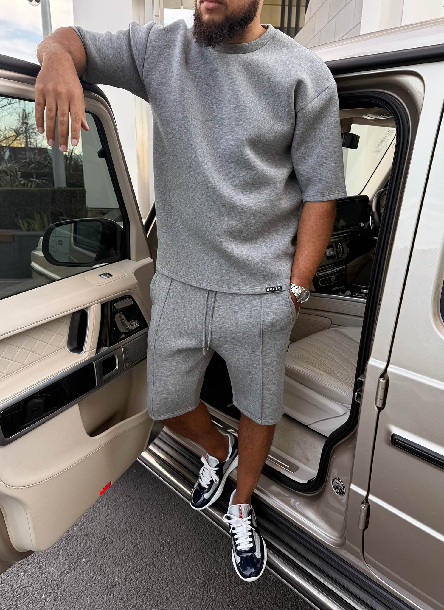 Scuba Structured Shorts - Grey - Image 7