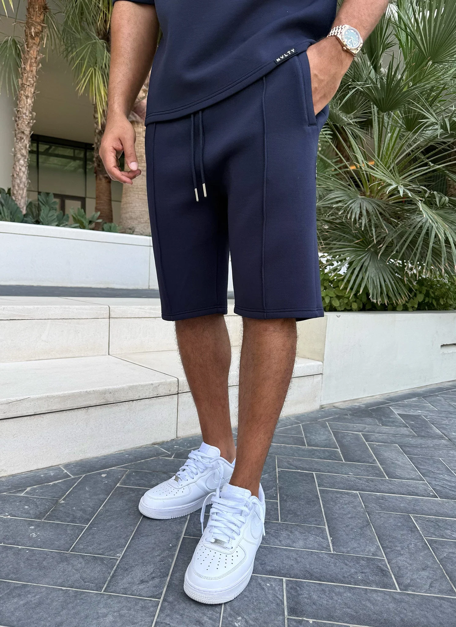 Scuba Structured Shorts - Navy - Image 2