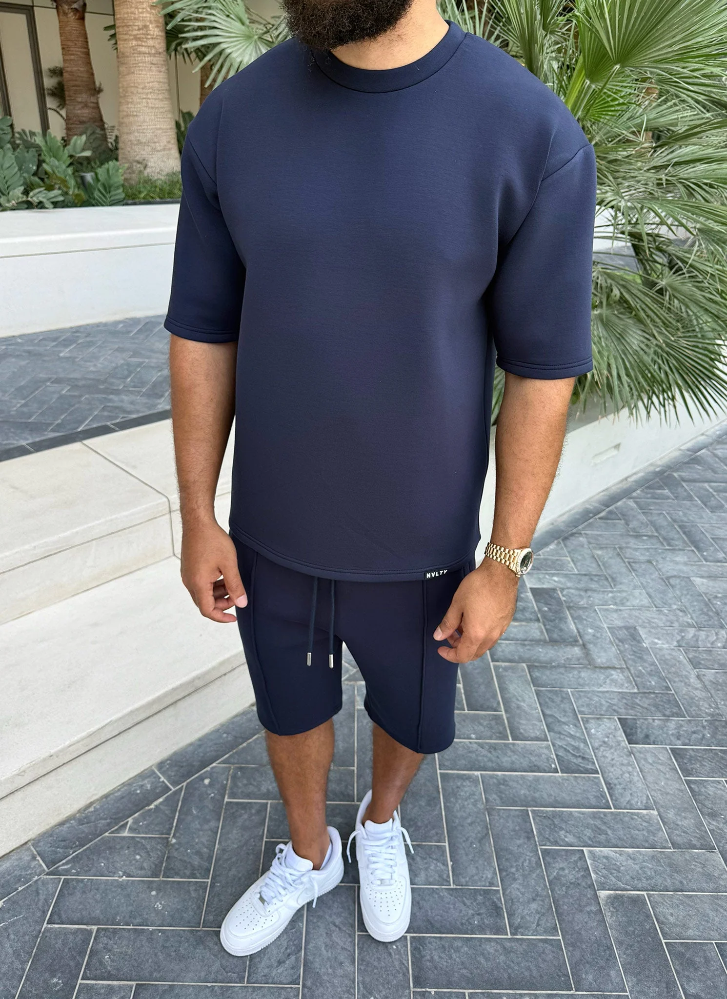 Scuba Structured T-Shirt - Navy - Image 2