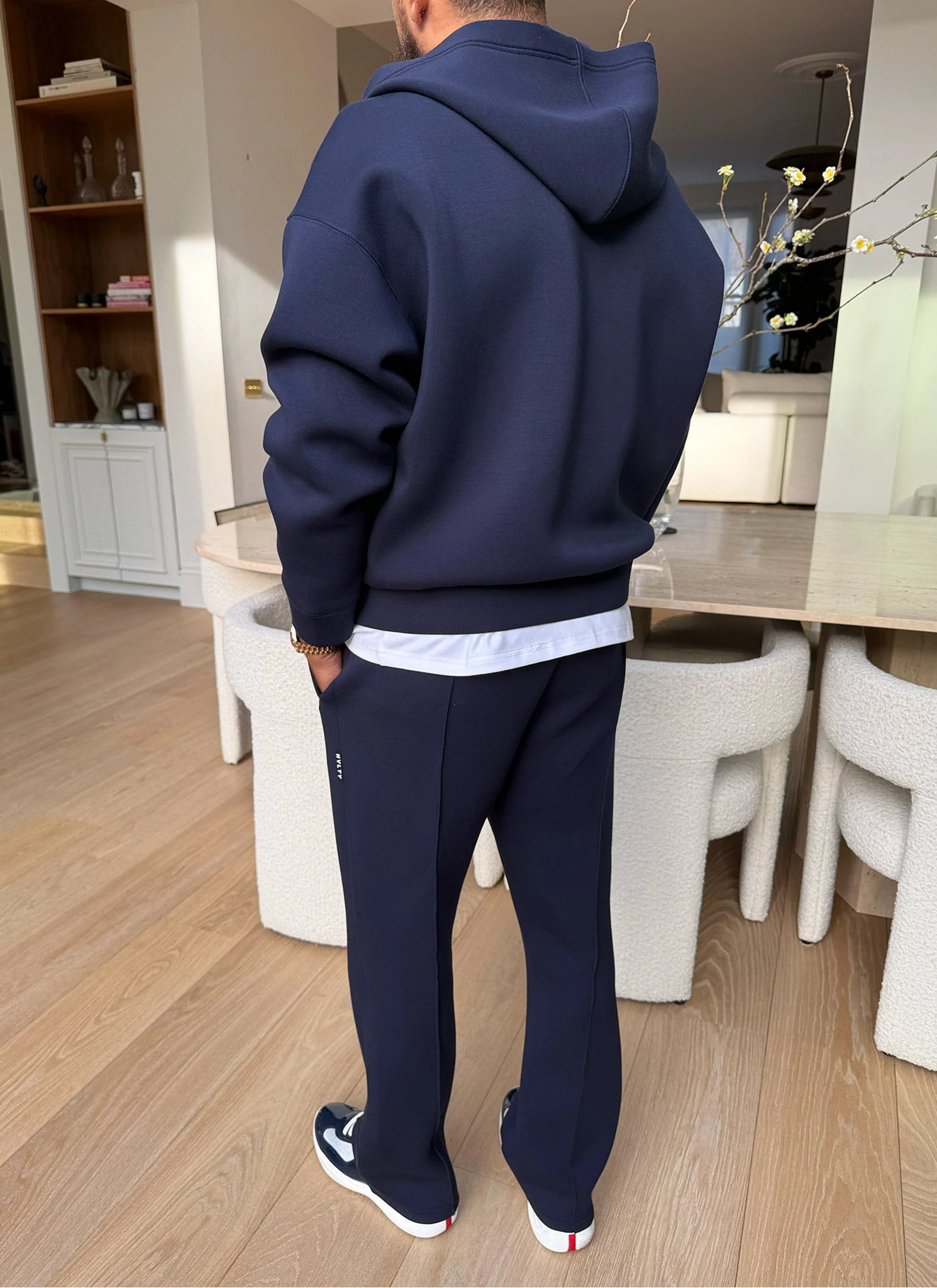 Scuba Structured Zip Hoodie - Navy - Image 7