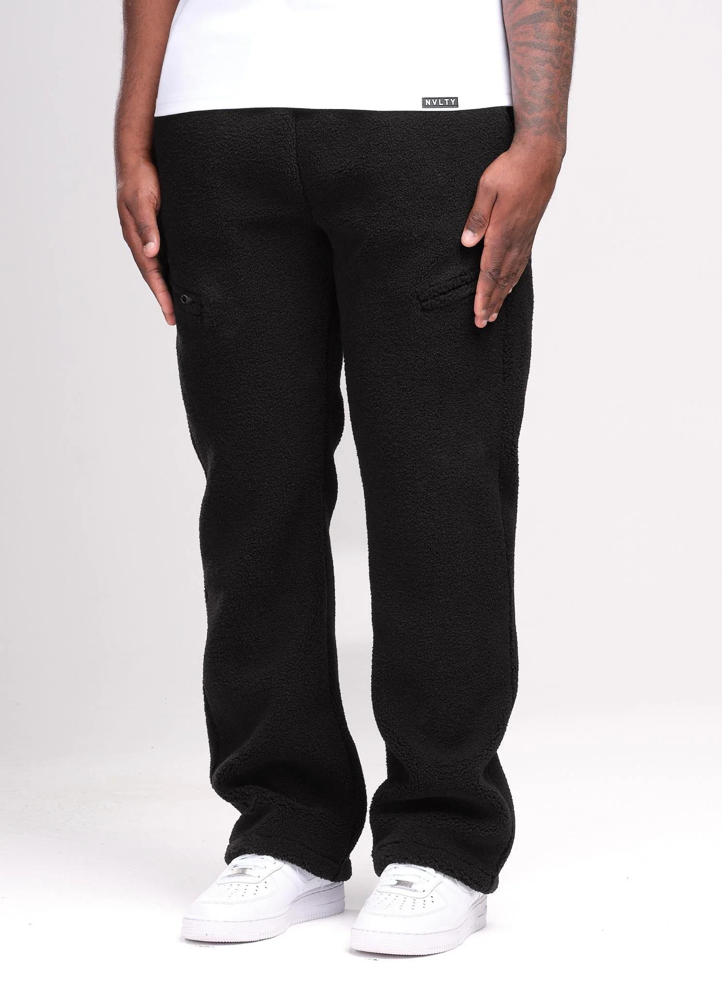 Sherpa Zip Joggers - Black - Image 4