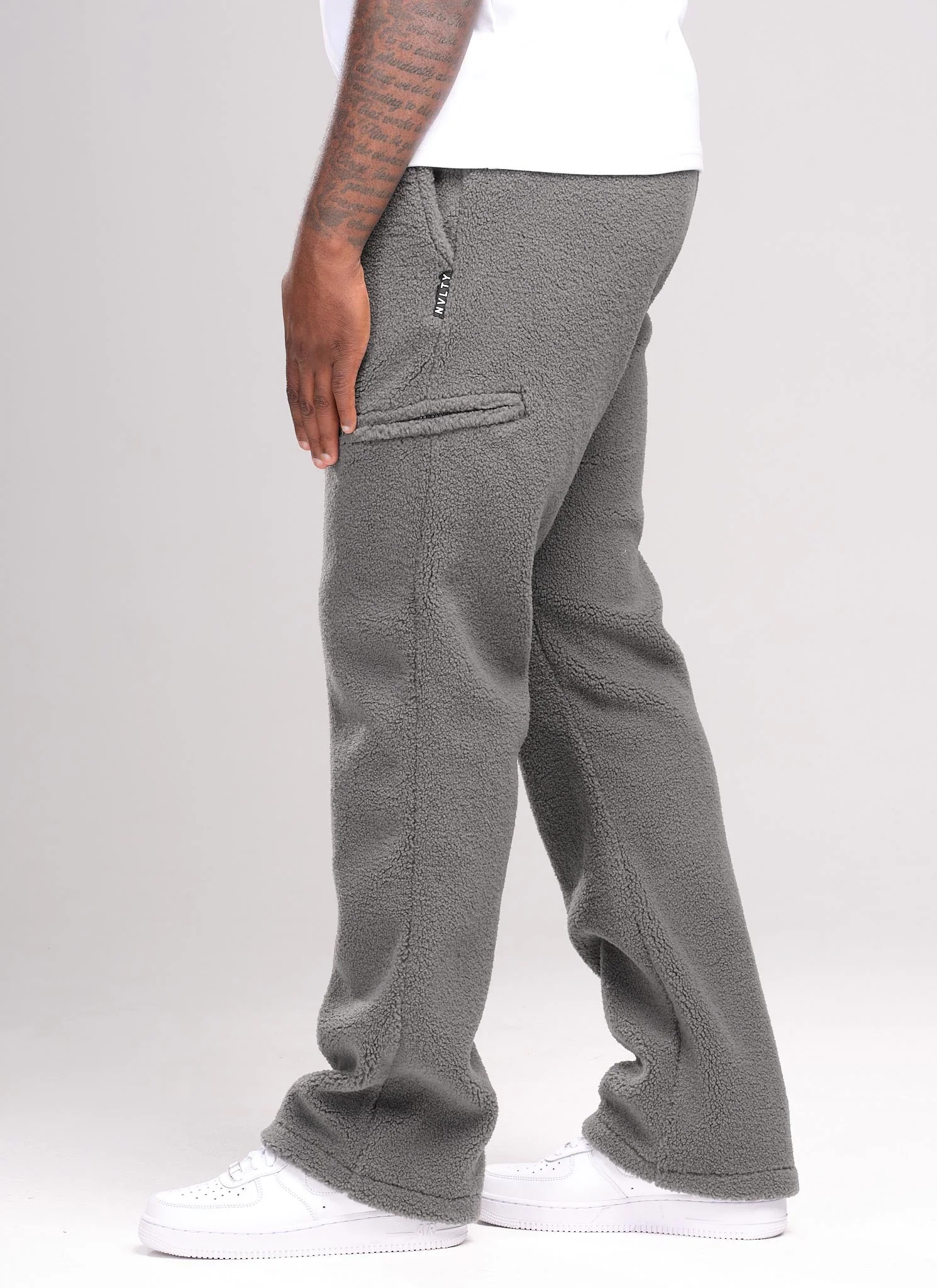 Sherpa Zip Joggers - Grey - Image 2
