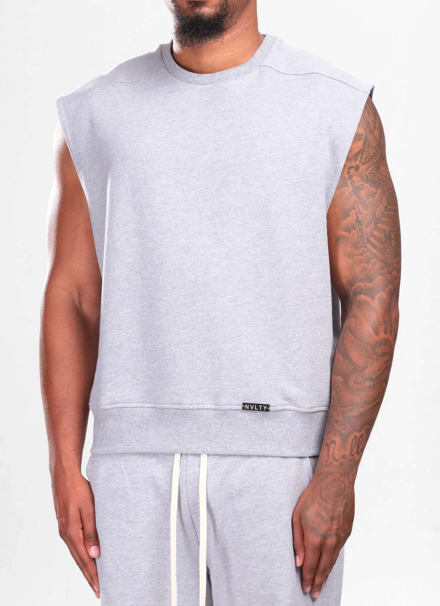 Sleeveless Sweatshirt - Grey - Image 4