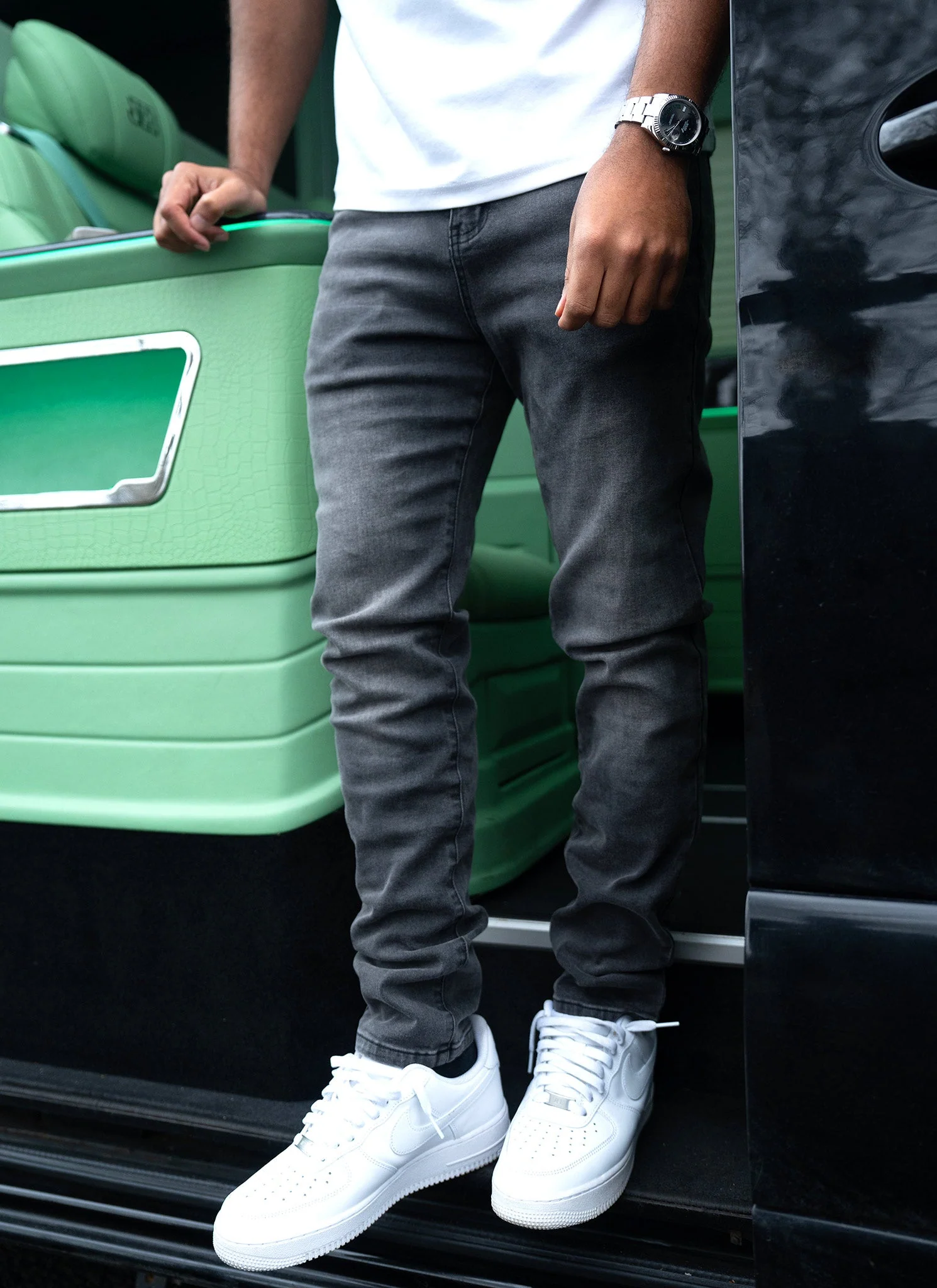 Slim Fit Jeans - Grey - Image 4