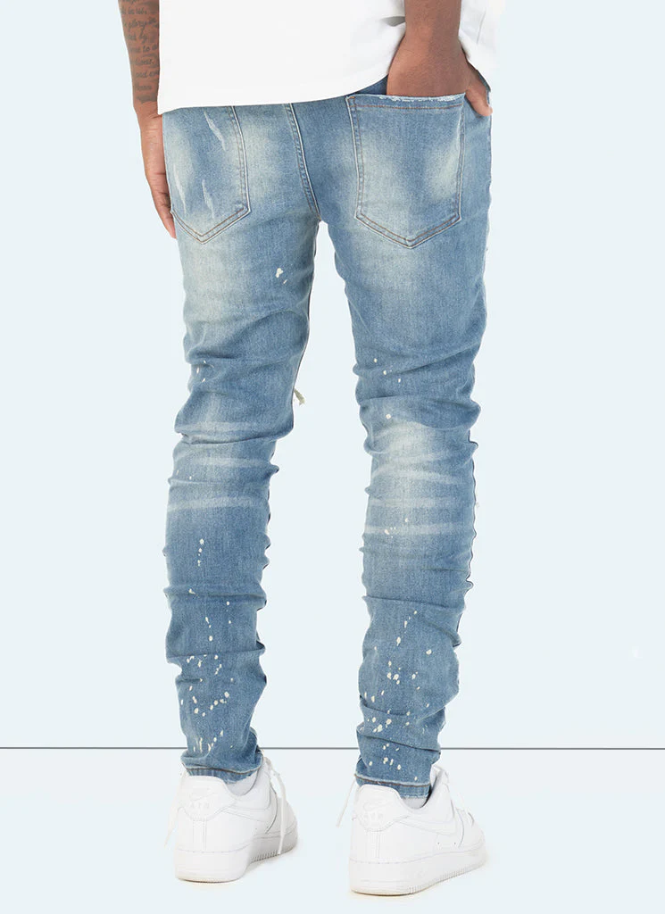Triple Patchwork Jeans - Light Blue - Image 4