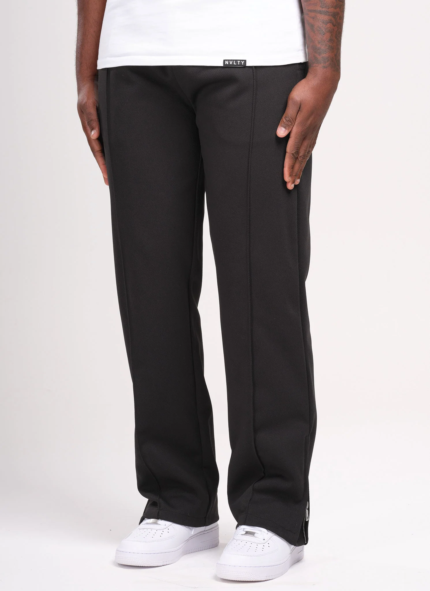 Twill Pleat Pants - Black - Image 2