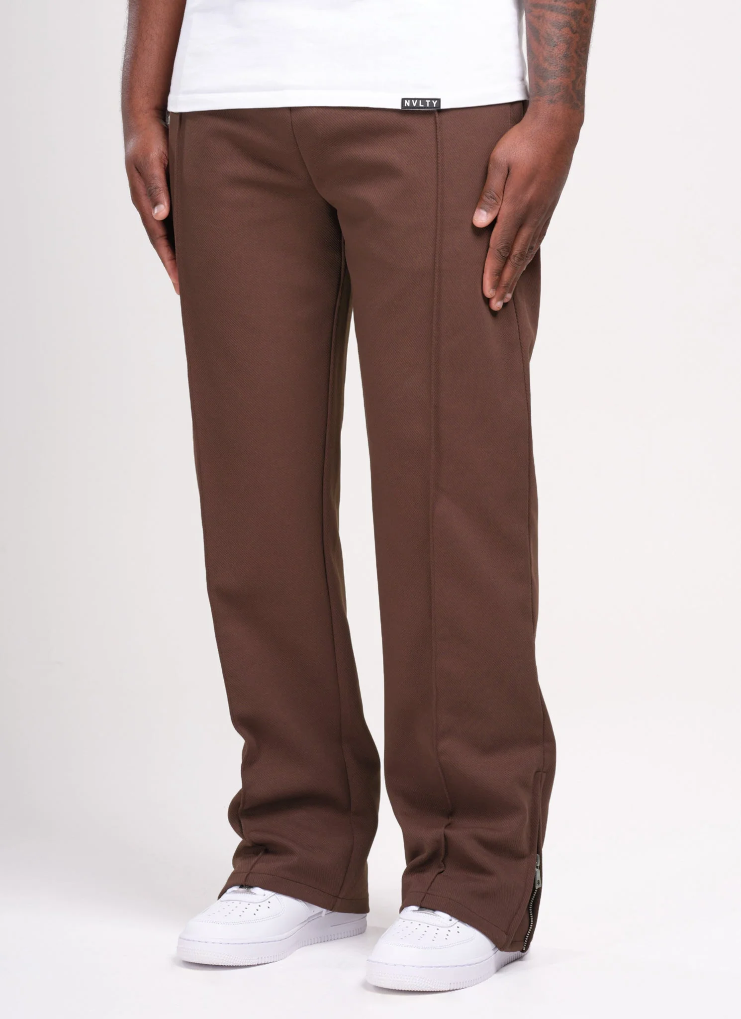 Twill Pleat Pants - Brown - Image 2