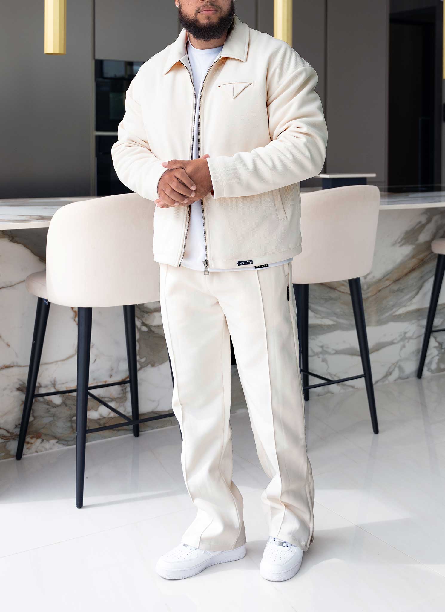 Twill Pocket Square Jacket - Ivory - Image 11
