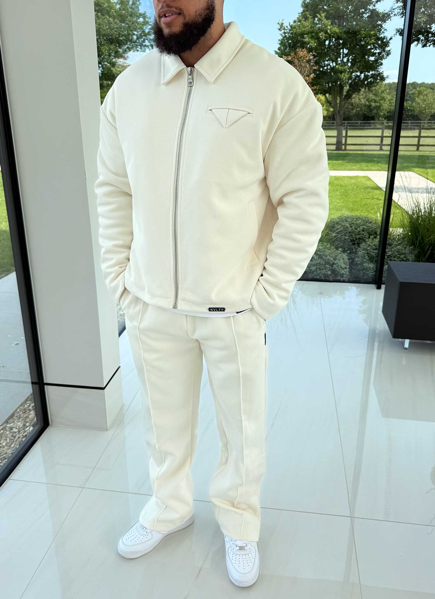 Twill Pocket Square Jacket - Ivory - Image 3