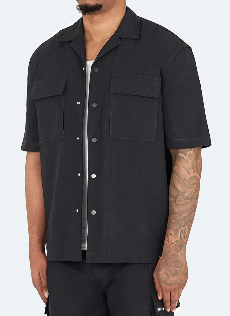 Vintage Cargo Shirt - Black - Image 2