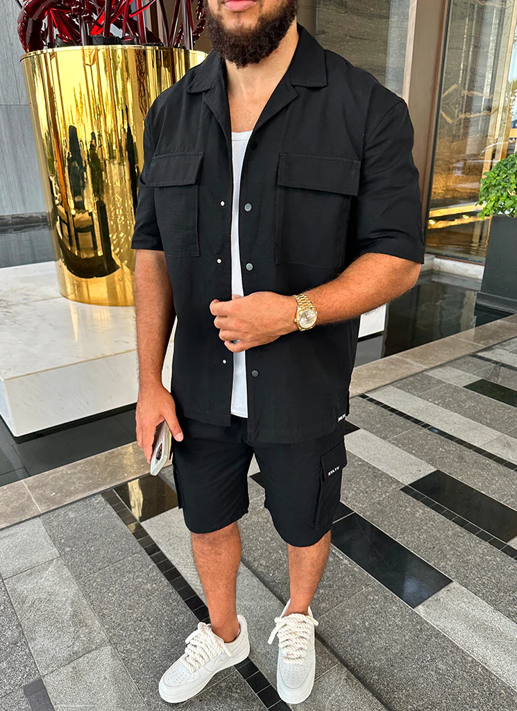 Vintage Cargo Shirt - Black - Image 7