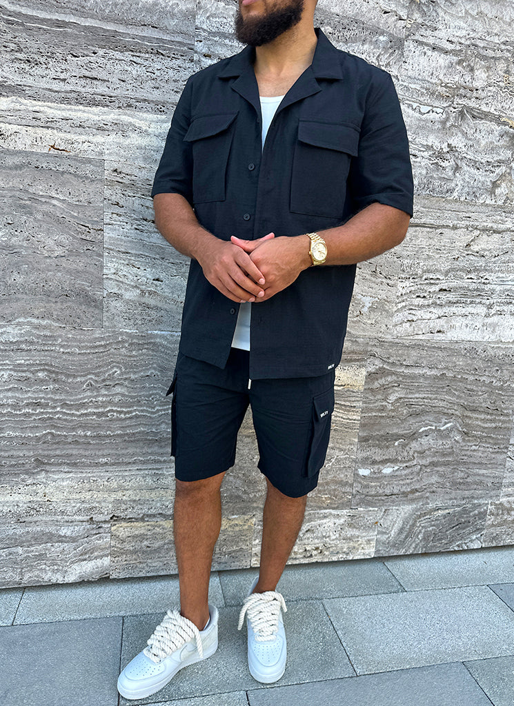 Vintage Cargo Shirt - Black - Image 8