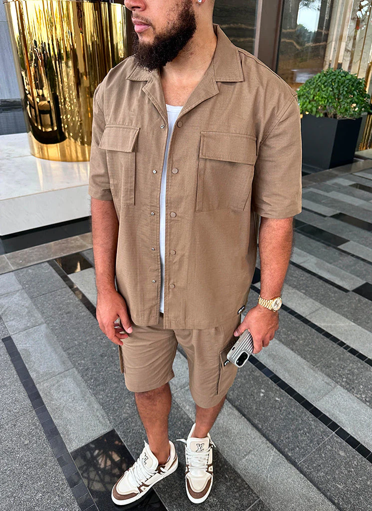 Vintage Cargo Shirt - Mocha - Image 8
