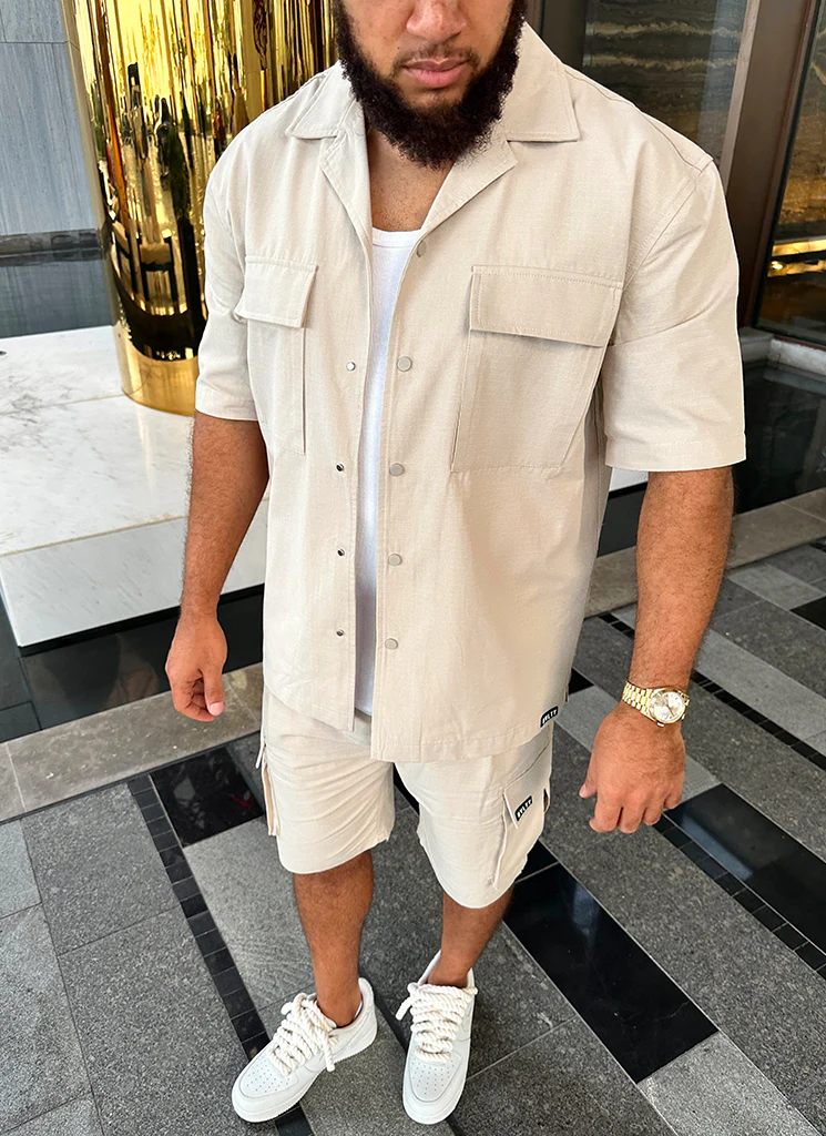 Vintage Cargo Shirt - Stone - Image 10