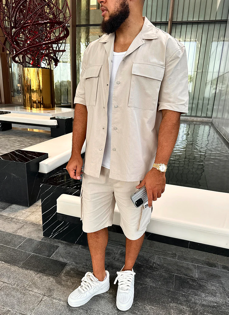 Vintage Cargo Shorts - Stone - Image 14