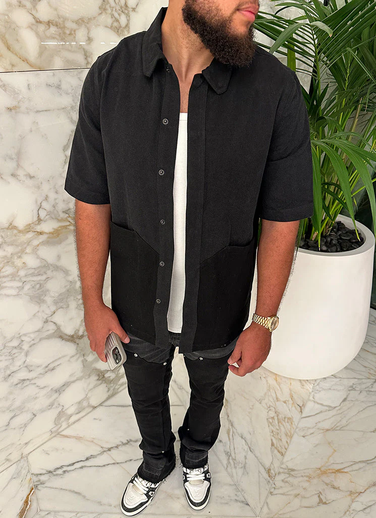 Vintage Carpenter Denim Shirt - Black - Image 5