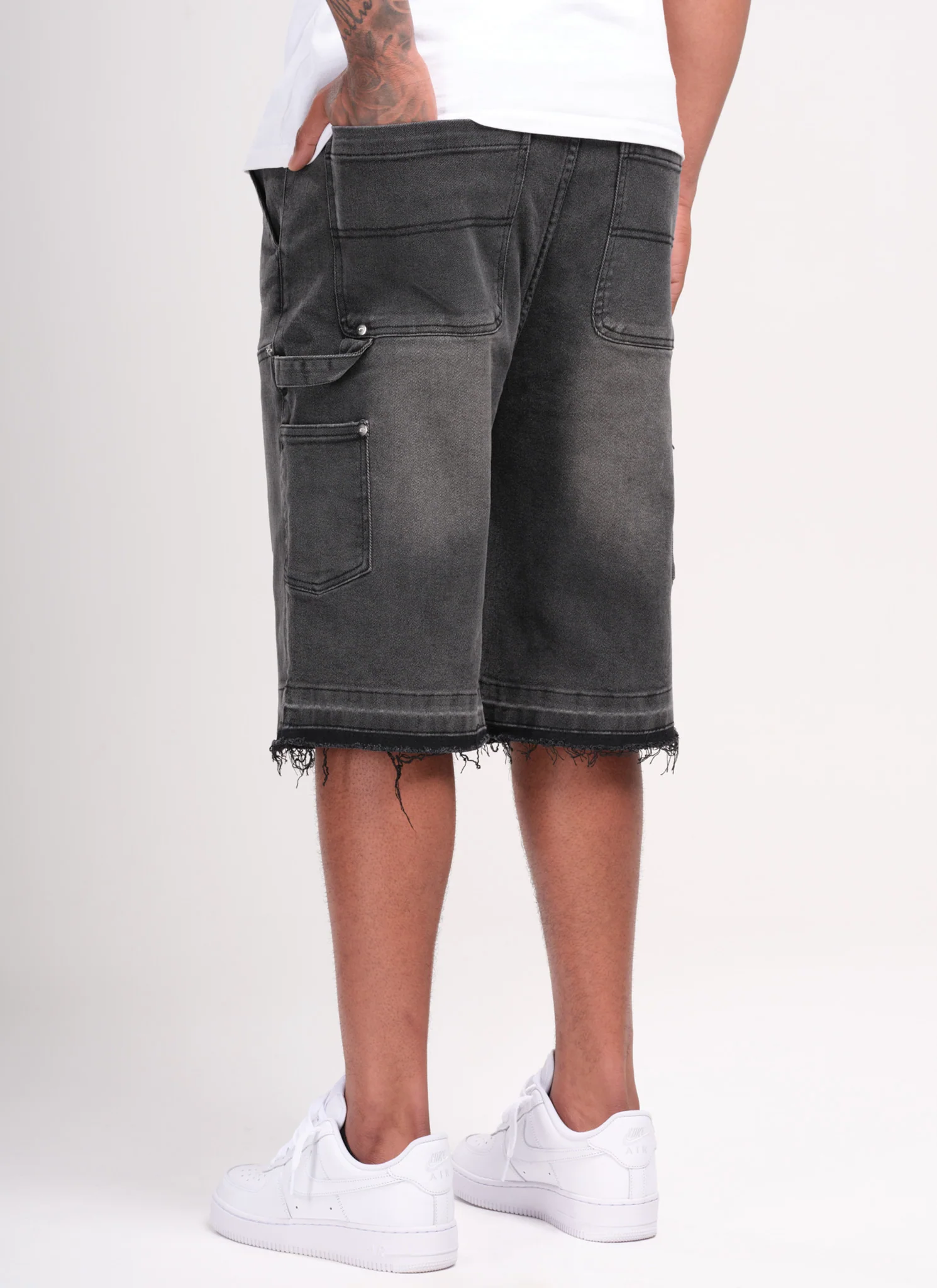 Vintage Carpenter Denim Shorts - Black - Image 4