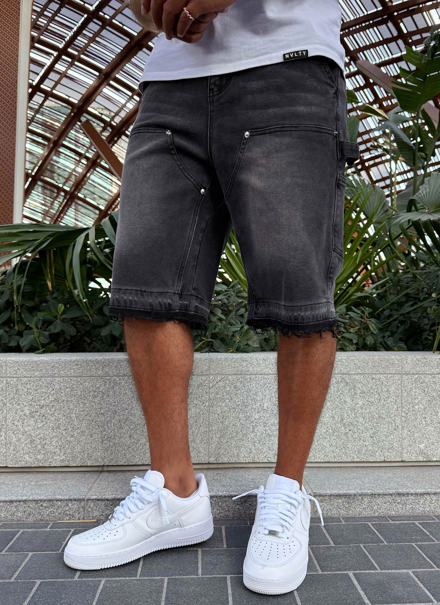 Vintage Carpenter Denim Shorts - Black - Image 5