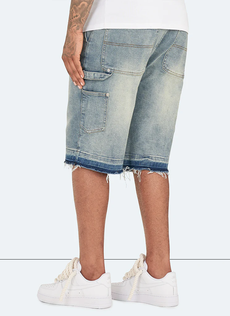 Vintage Carpenter Denim Shorts - Blue - Image 12